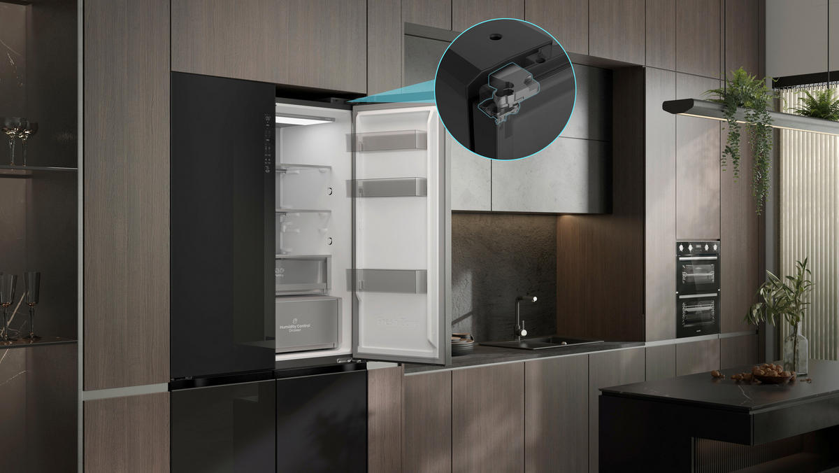 MULTI-DOOR RQ768N4GBE  - Schwarz Hochglanz, Basics, Glas/Kunststoff (91,1/190/60cm) - Hisense