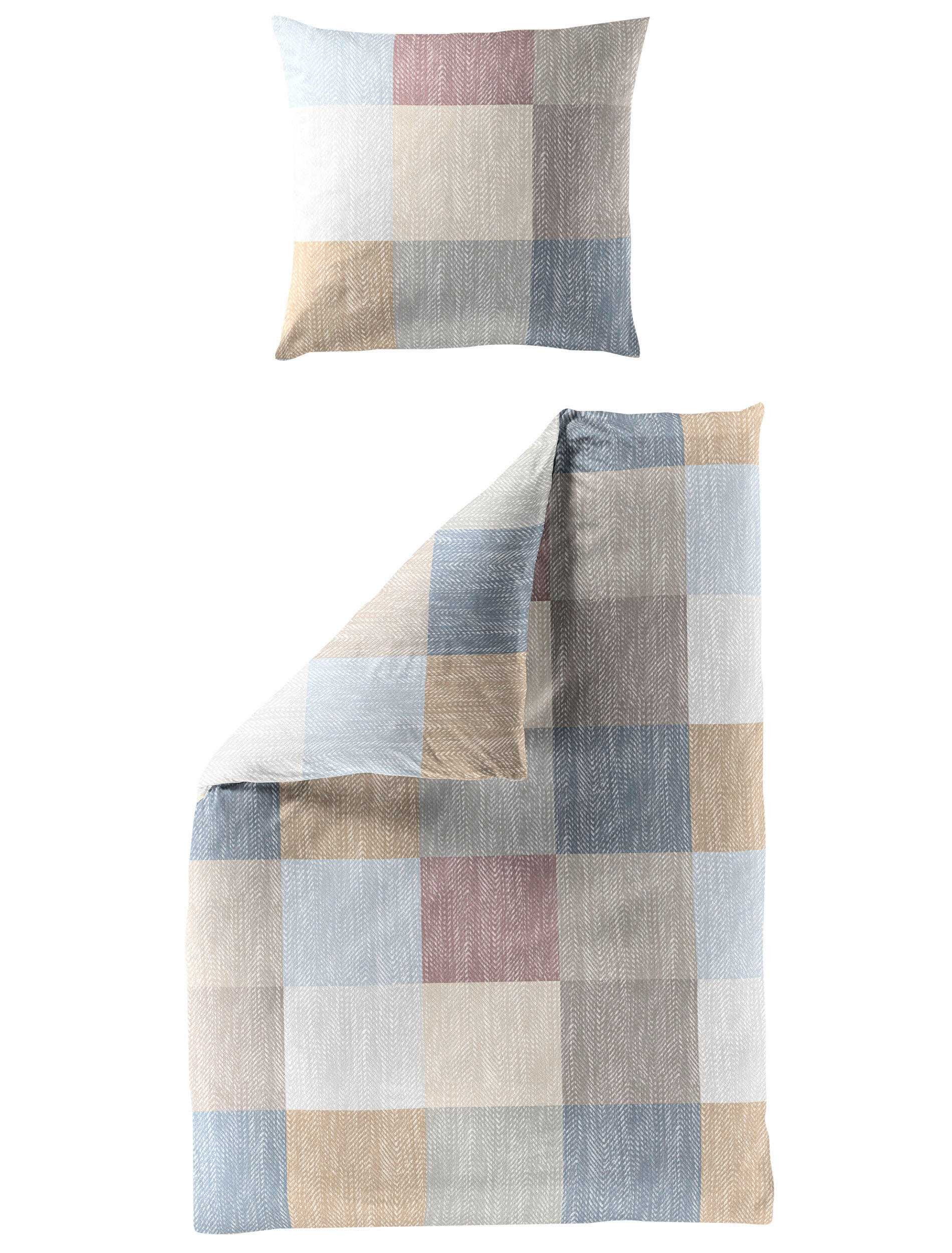 BETTWÄSCHE 2-teilig Biber 135/200 cm  - Blau, Design, Textil (135/200cm) - Bierbaum