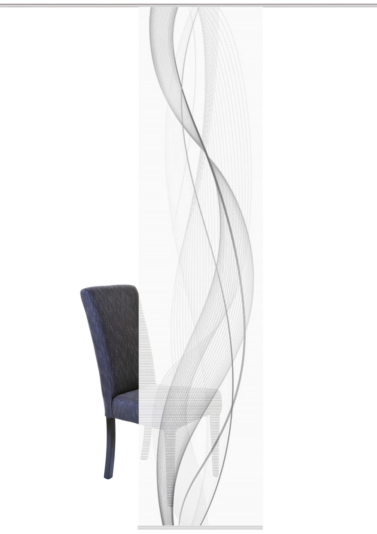 FLÄCHENVORHANG in Grau halbtransparent  - Grau, Design, Textil (60/260cm)