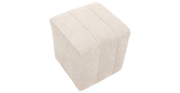 HOCKER in Textil Beige - Beige/Schwarz, Design, Kunststoff/Textil (43/50/43cm) - Novel