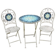 VRTNA GARNITURA - bijela/plava, Lifestyle, staklo/metal (60/41/76/94/60/45cm) - Ambia Garden
