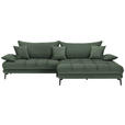 ECKSOFA in Webstoff Grün  - Schwarz/Grün, MODERN, Textil/Metall (297/173cm) - Carryhome