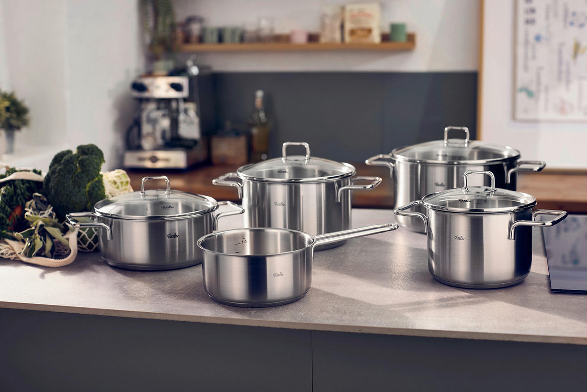 KOCHTOPFSET SatiTherm 5-teilig  - Edelstahlfarben, Basics, Metall - Fissler