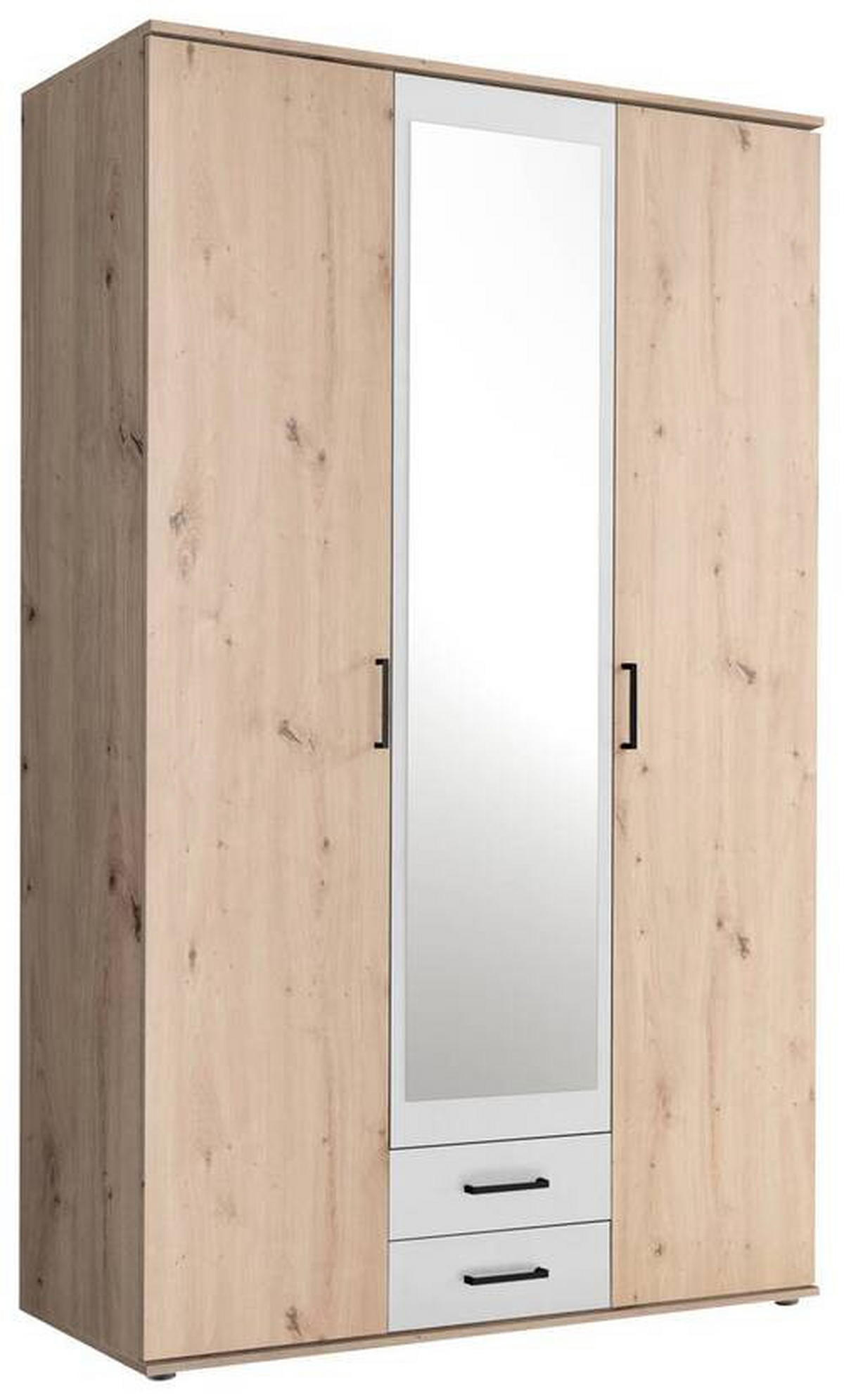 DREHTÜRENSCHRANK  in Weiß, Eiche Artisan  - Anthrazit/Eiche Artisan, KONVENTIONELL, Glas/Holzwerkstoff (119,6/196,3/53,5cm) - Carryhome