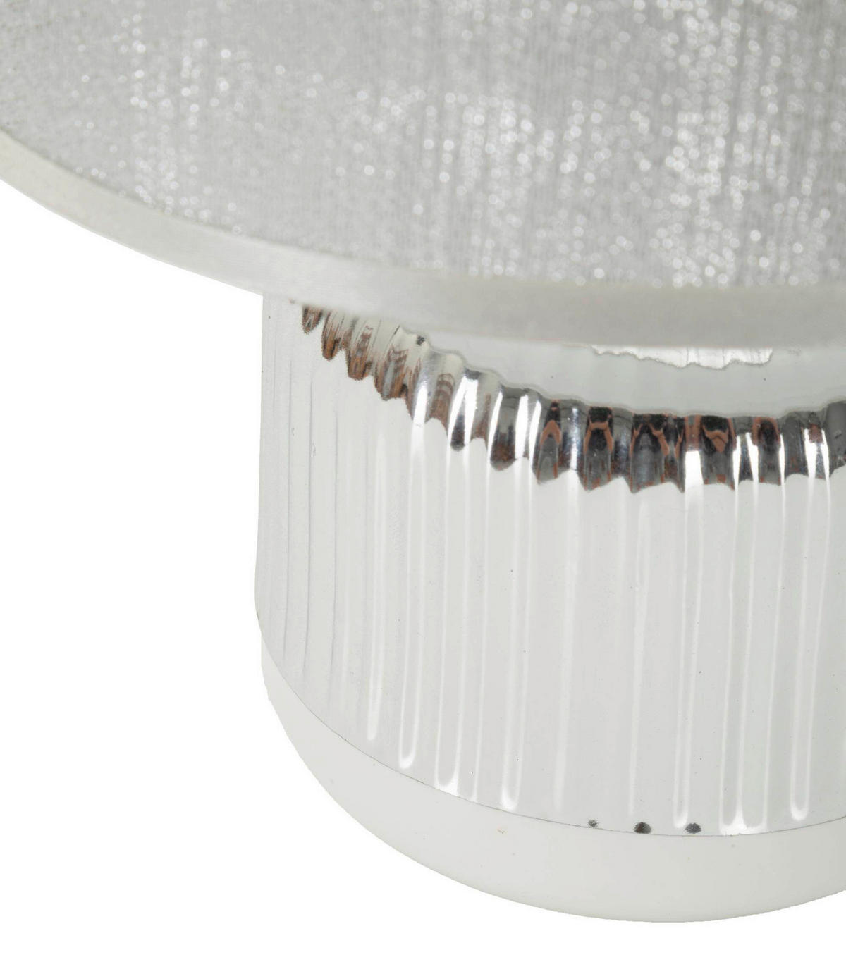 TISCHLEUCHTE   - Silberfarben/Weiß, Basics, Keramik/Textil (20/29/20cm)