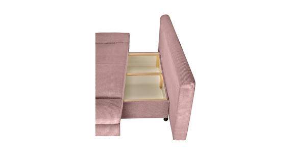 SCHLAFSOFA mit Schlafen auf Sitzhöhe, haustierfreundlicher Bezug Cord Rosa - Buchefarben/Rosa, KONVENTIONELL, Holz/Textil (200/75/85cm) - Carryhome