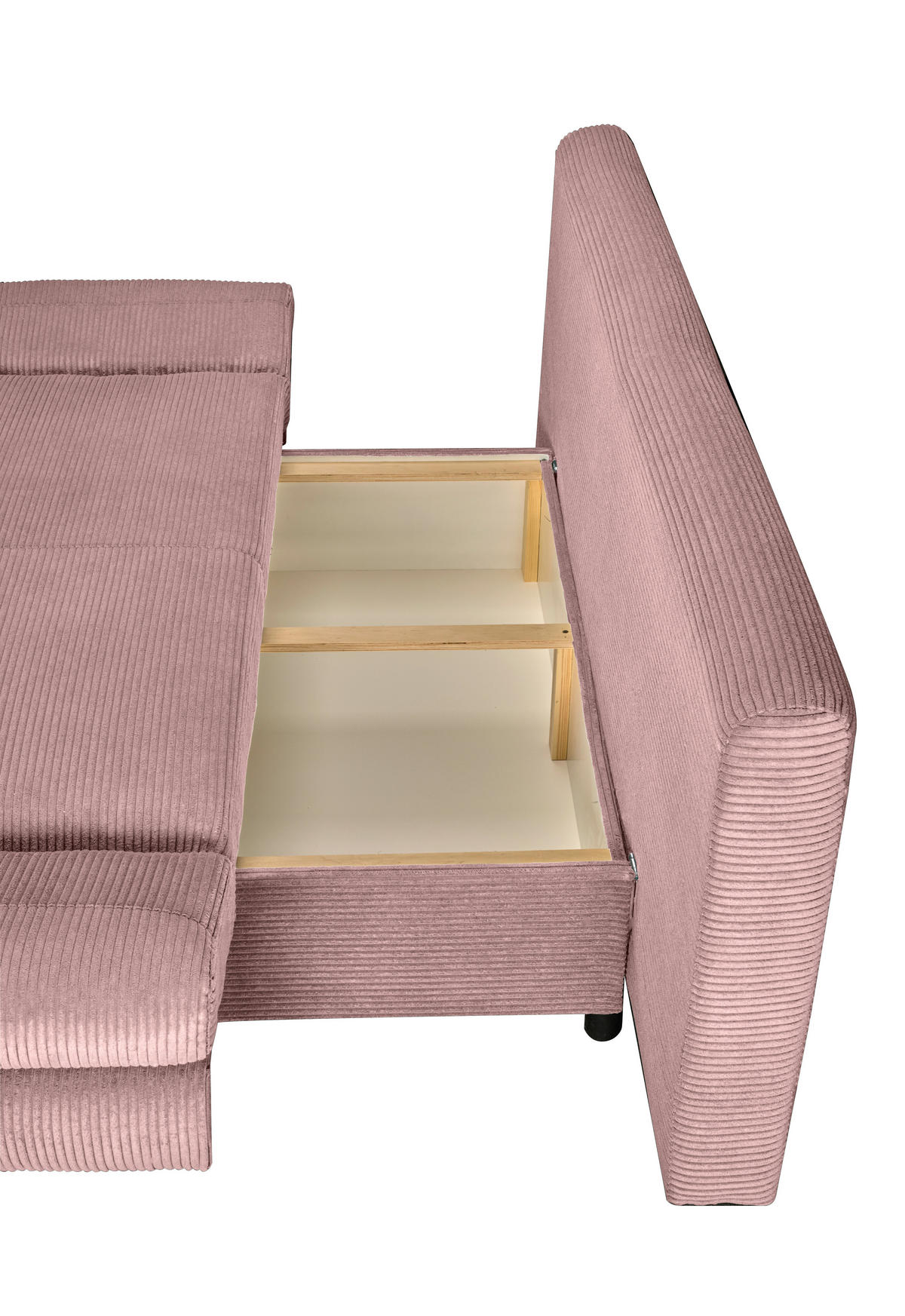 SCHLAFSOFA Cord Rosa  - Buchefarben/Rosa, KONVENTIONELL, Holz/Textil (200/75/85cm) - Carryhome