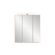 SPIEGELSCHRANK 60/64/20 cm - Eiche Wotan/Alufarben, Natur, Glas/Holzwerkstoff (60/64/20cm) - Xora