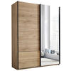 SCHWEBETÜRENSCHRANK 170/225,5/60 cm 2-türig Eichefarben  - Eichefarben/Schwarz, MODERN, Glas/Holzwerkstoff (170/225,5/60cm) - Xora