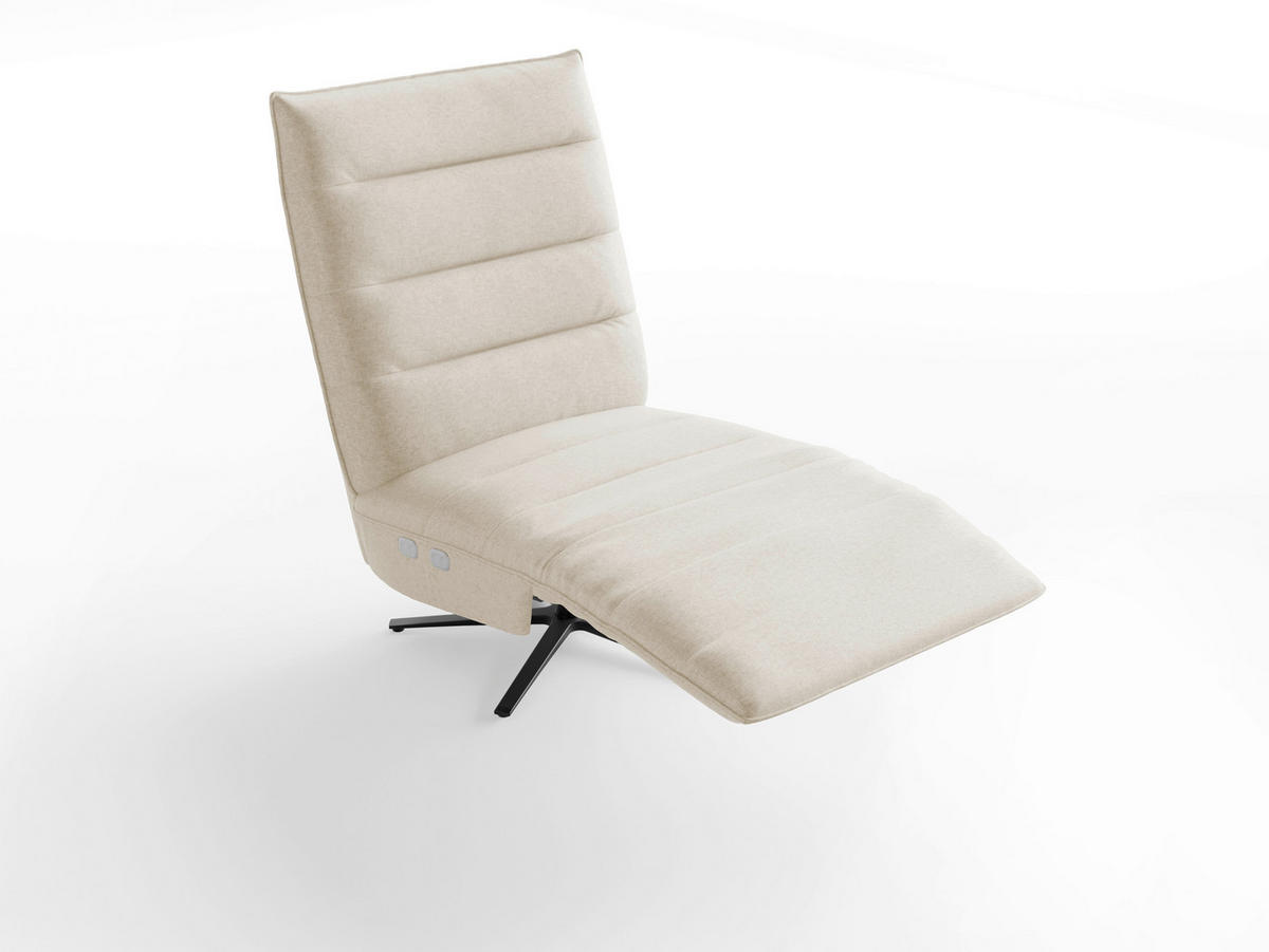 RELAXSESSEL Textil Sandfarben  - Sandfarben/Schwarz, Basics, Textil/Metall (80/109/98cm) - Sit & More
