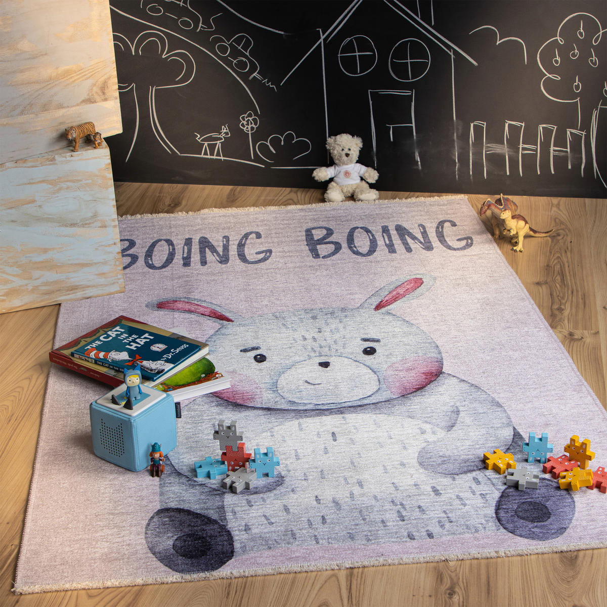 COVOR PENTRU COPII - alb/roz antic, Trend, textil (115/170cm) - Ben'n'jen