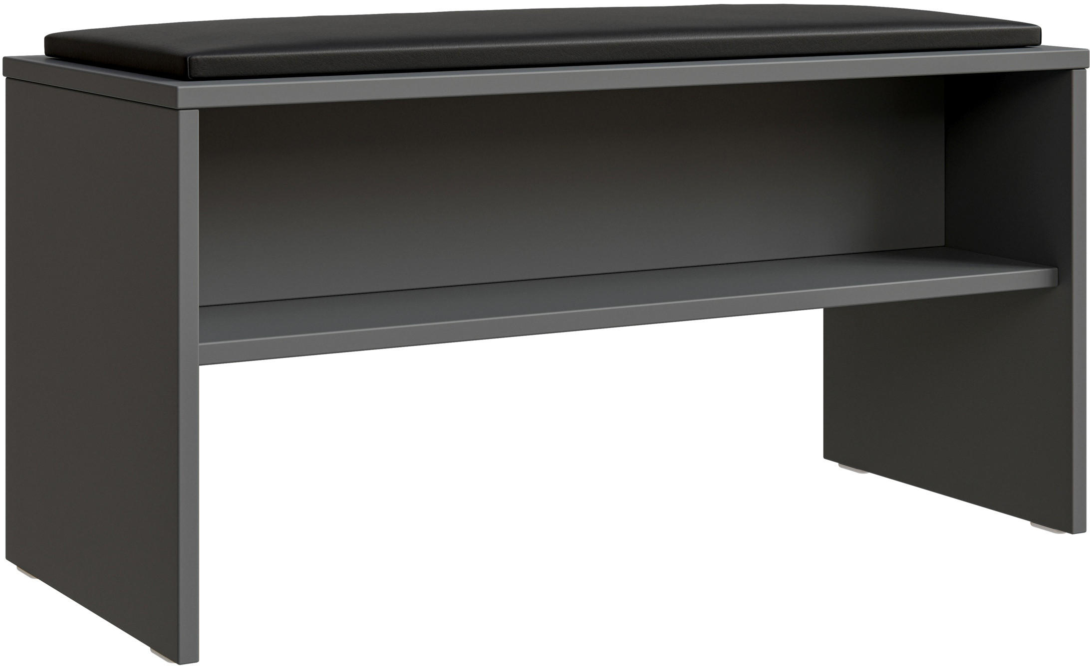SITZBANK 90/48/40 cm Grau, Schwarz  - Schwarz/Grau, Basics, Textil (90/48/40cm) - Sadena