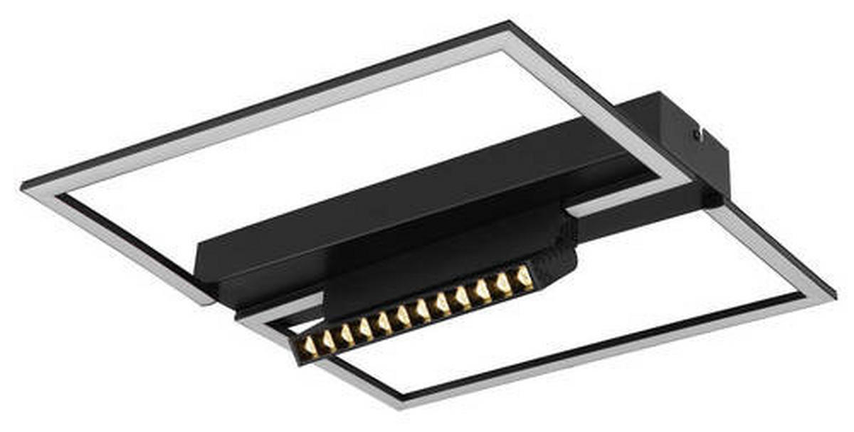 STROPNA LED-SVETILKA   //3000 K/230 V/ - črna/opal, Design, kovina/umetna masa (42/42/11cm) - Globo