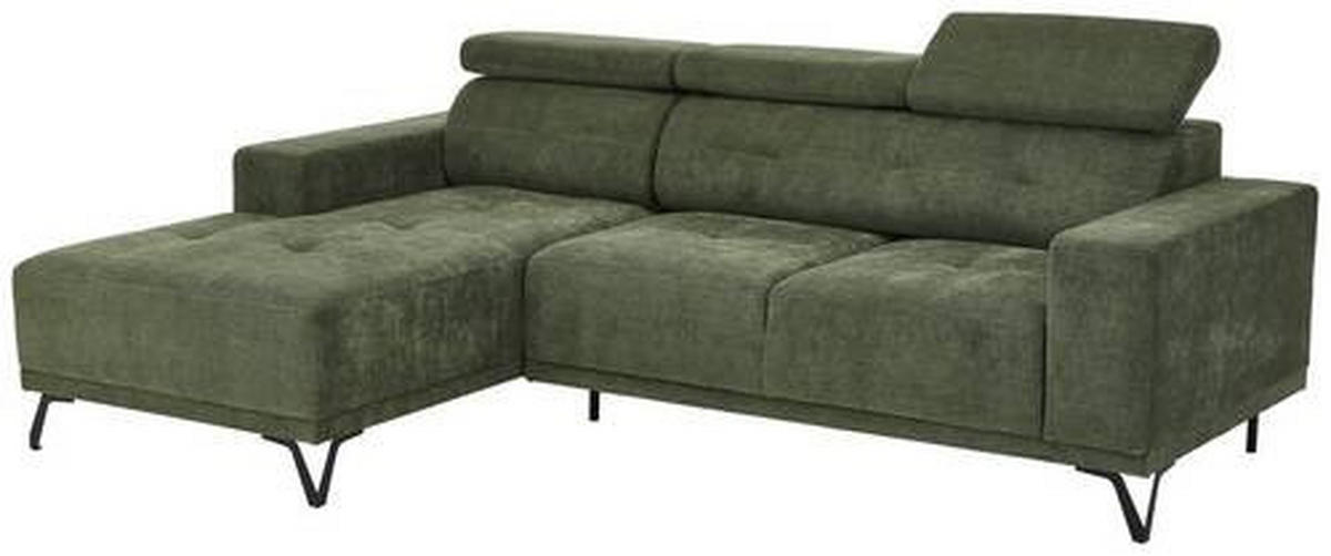 ROHOVÁ SEDACIA SÚPRAVA, textil, olivovozelená - olivovozelená/čierna, Konventionell, kov/textil (178/264cm) - Hom`in