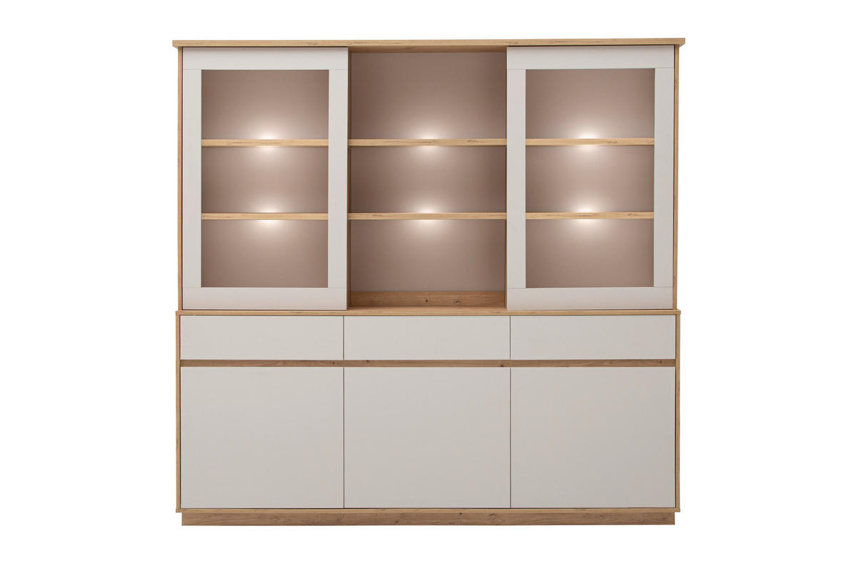 BUFFET 202/199/40 cm  in Kaschmir, Eiche Artisan  - Kaschmir/Eiche Artisan, Design, Holzwerkstoff (202/199/40cm) - MID.YOU