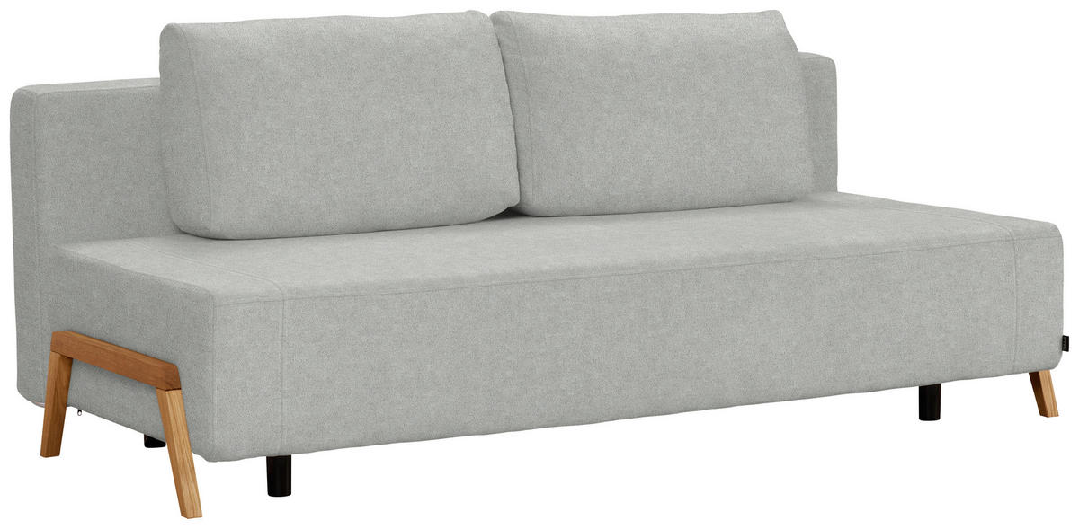 SCHLAFSOFA in Textil Hellgrau  - Hellgrau/Naturfarben, Design, Holz/Textil (211/88/102cm) - Niels Andersson