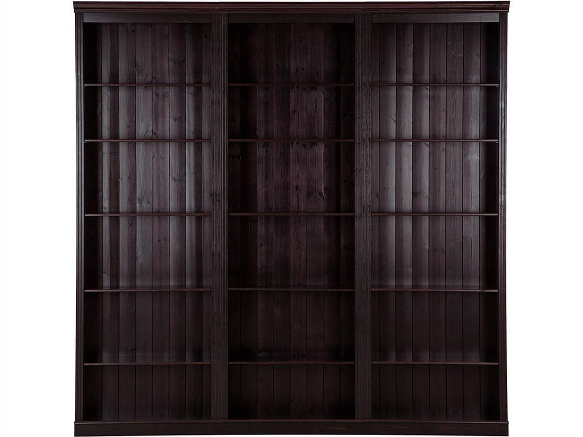 Bücherwand Lillehammer Kiefer massiv Kieferfarben, Dunkelbraun  - Dunkelbraun/Kieferfarben, Design, Holz (223/222/34cm) - MID.YOU