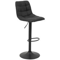 BARHOCKER Mikrofaser Anthrazit Sitzfläche 360° drehbar  - Anthrazit/Grau, KONVENTIONELL, Textil/Metall (43/113/44cm) - Carryhome