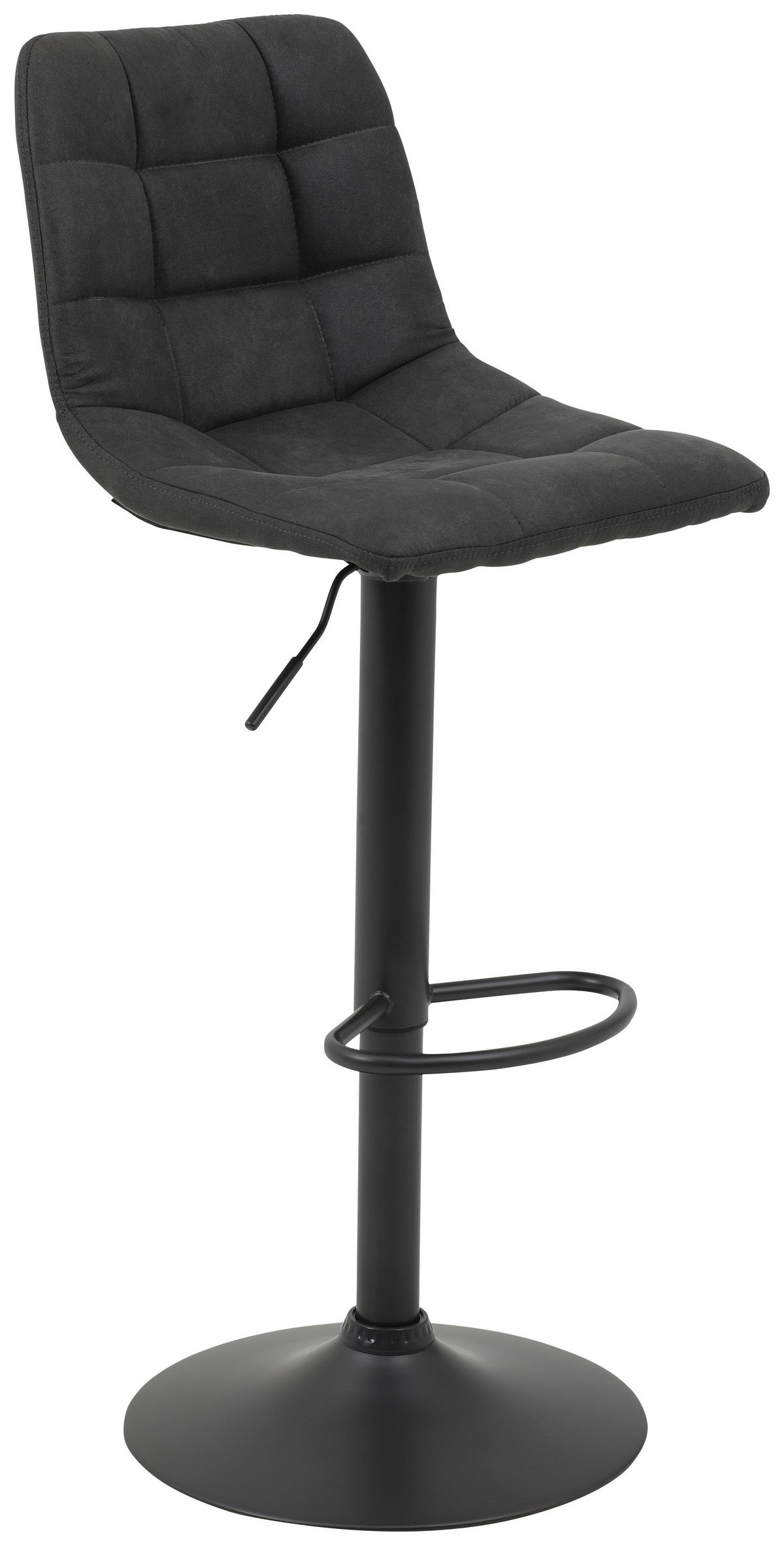 BARHOCKER Mikrofaser Anthrazit Sitzfläche 360° drehbar  - Anthrazit/Grau, KONVENTIONELL, Textil/Metall (43/113/44cm) - Carryhome