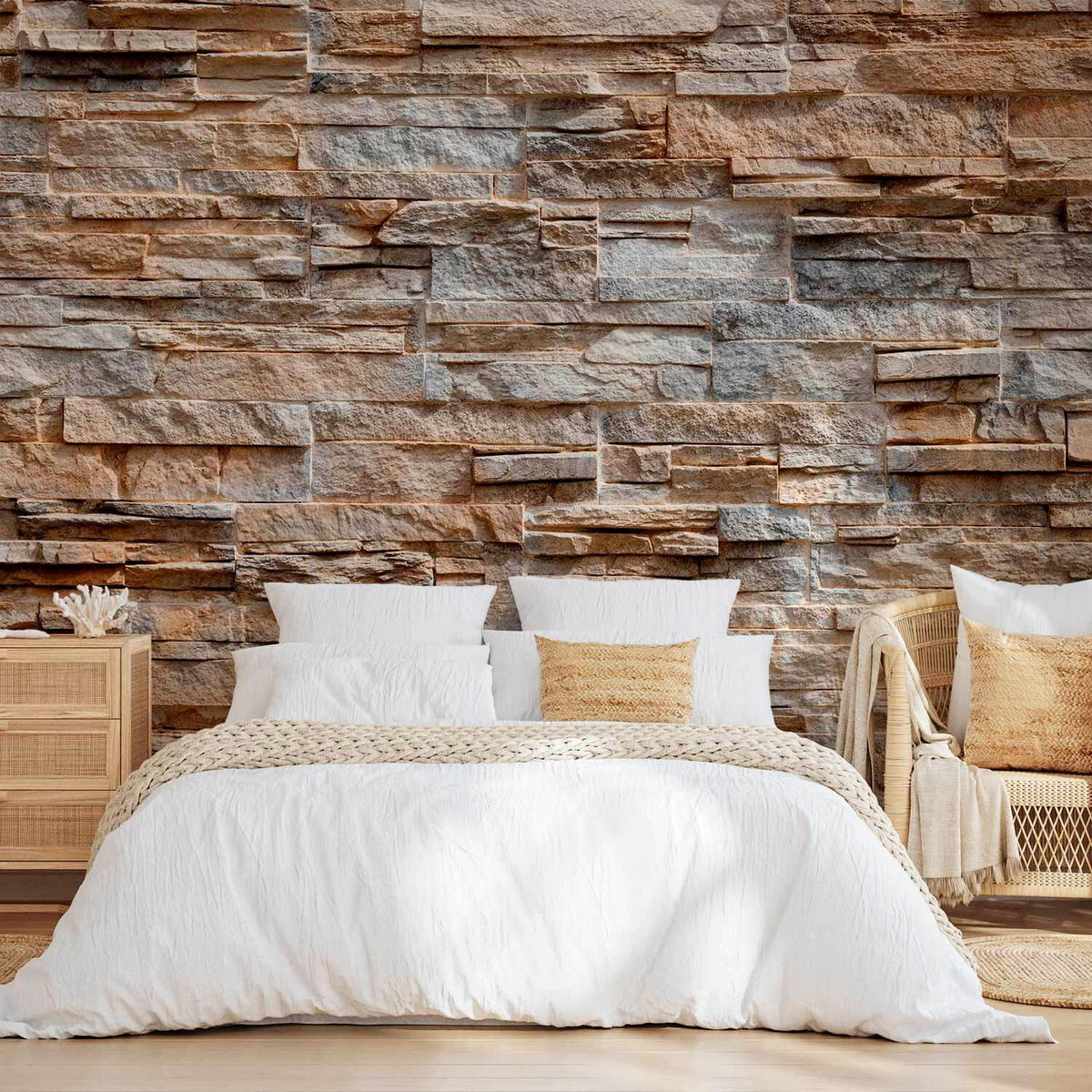 FOTOTAPETE  - Koralle/Grau, LIFESTYLE, Textil (100/70cm) - artgeist