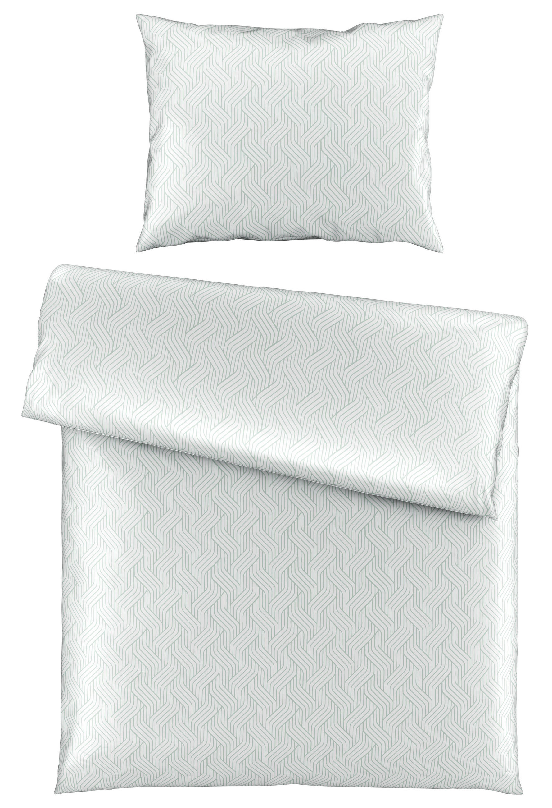 BETTWÄSCHESET Satin 165/210 cm  65 cm/100 cm  - Hellgrün, Natur, Textil (165/210cm) - Bio:Vio