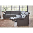 ECKSOFA in Echtleder Grau  260/324 cm  - Schwarz/Grau, KONVENTIONELL, Leder/Kunststoff (260/324cm) - Cantus
