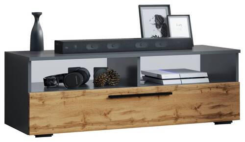 TV-BÄNK  i 115/39/40 cm  - honungsek/svart, Modern, metall/trämaterial (115/39/40cm) - MID.YOU