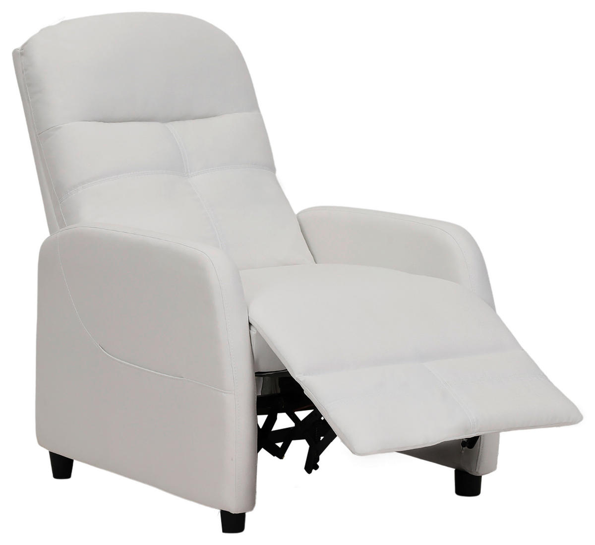 FERNSEHSESSEL in Flachgewebe Weiss  - Weiss/Schwarz, Konventionell, Textil/Metall (74/104/91cm) - MID.YOU