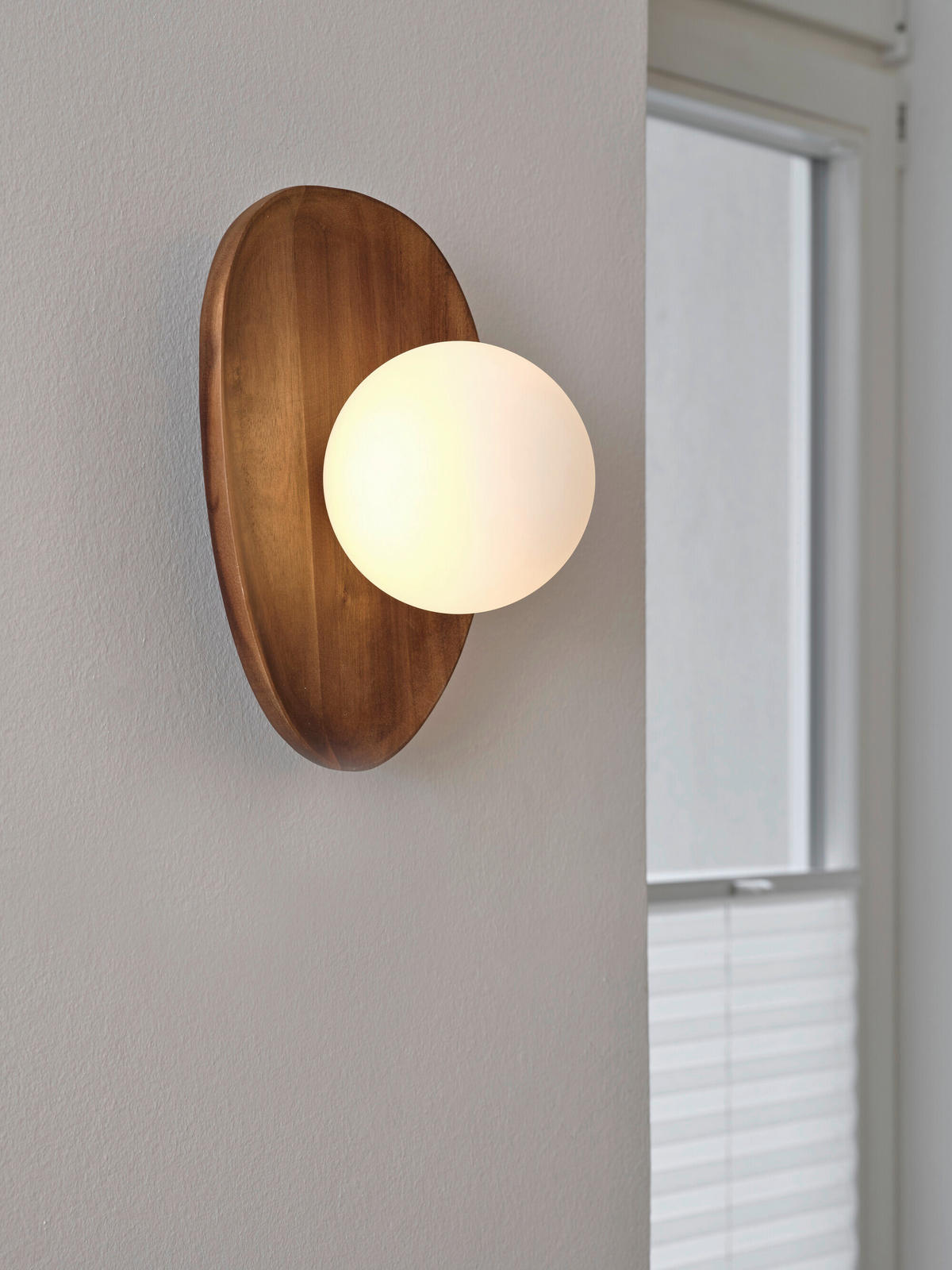 WANDLEUCHTE 20/13,5/26 cm   - Akaziefarben, Basics, Glas/Holz (20/13,5/26cm) - Osram