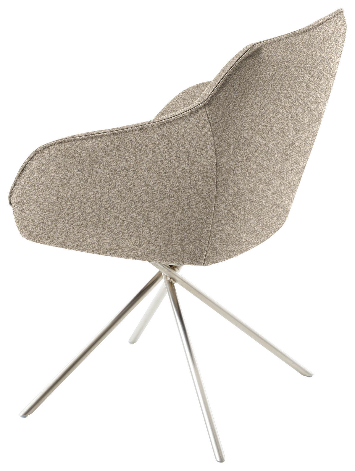 ARMLEHNSTUHL  in Nickel Flachgewebe  - Edelstahlfarben/Beige, Design, Textil/Metall (60/84/67cm) - Koinor