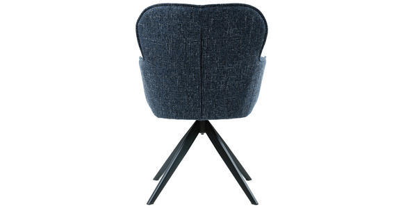 ARMLEHNSTUHL in Eisen Webstoff - Blau/Schwarz, Design, Textil/Metall (62/88/65cm) - Novel