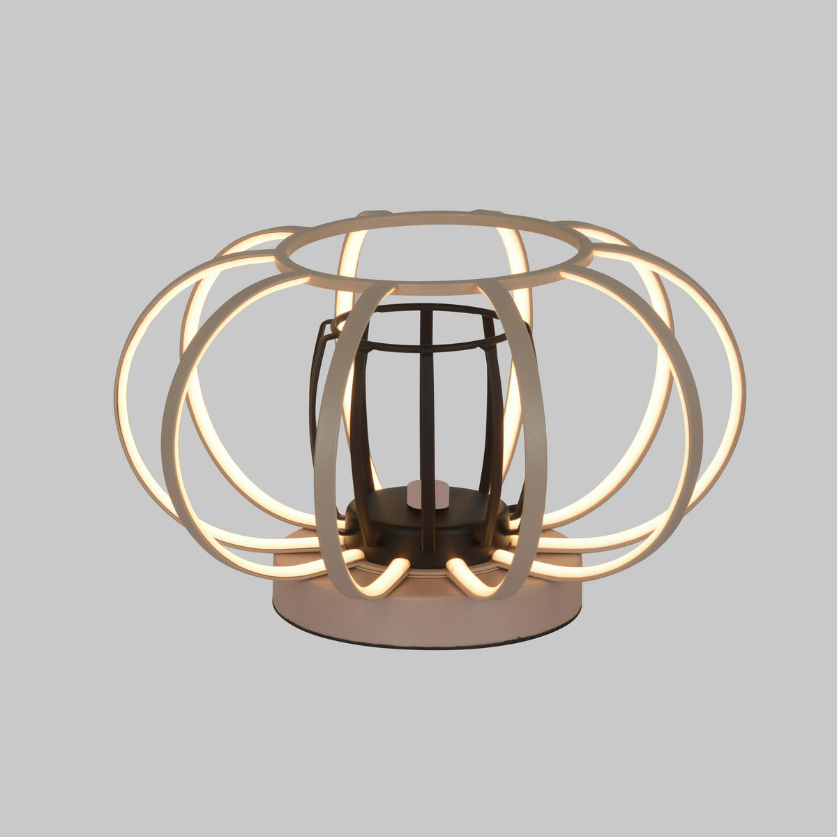 LED-TISCHLEUCHTE 30/18 cm   - Sandfarben/Schwarz, Basics, Metall (30/18cm)