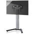 TV-RACK Schwarz, Silberfarben - Silberfarben/Schwarz, KONVENTIONELL, Glas/Metall (90/125/72cm)