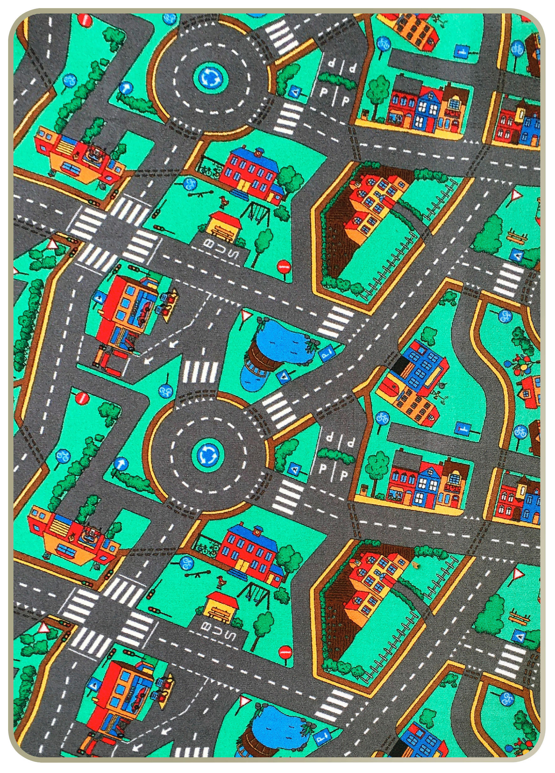 Spielteppich Straße Multicolor Bobby 100x175 cm