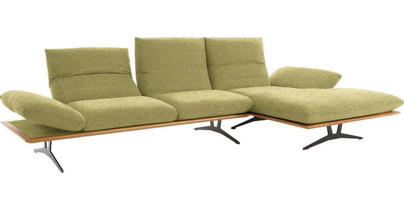 ECKSOFA in Flachgewebe Limette 314/159 cm - Limette/Schwarz, Design, Holz/Textil (314/159cm) - Dieter Knoll