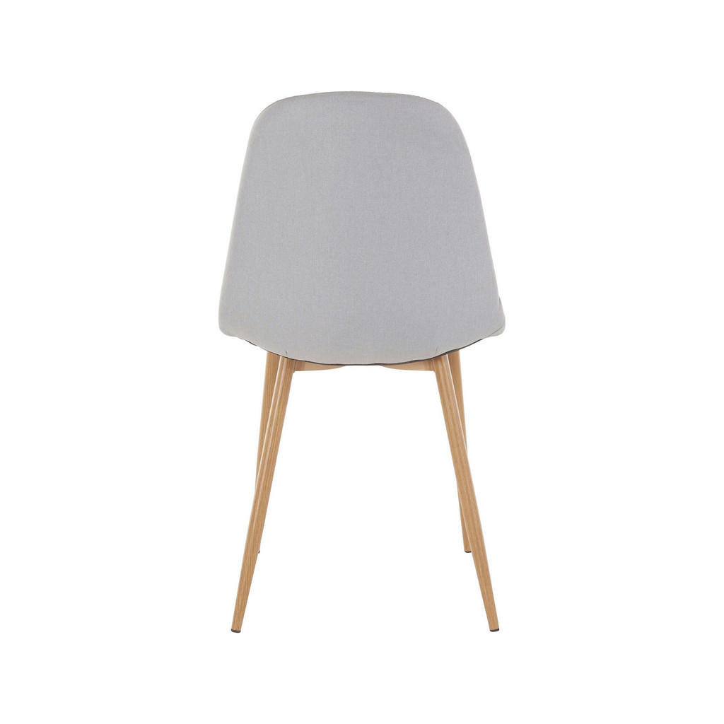 Thumbnail - Mid.you Stuhl-Set Miller,Hellgrau, Metall, Textil, Holzoptik, rund, 44x87x52 cm, gastro- und objekttauglich, Esszimmer, ...