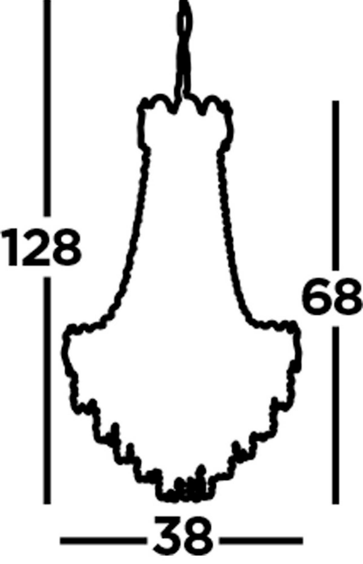 KRONLEUCHTER 38/128 cm  - Chromfarben, KONVENTIONELL, Glas/Metall (38/128cm)