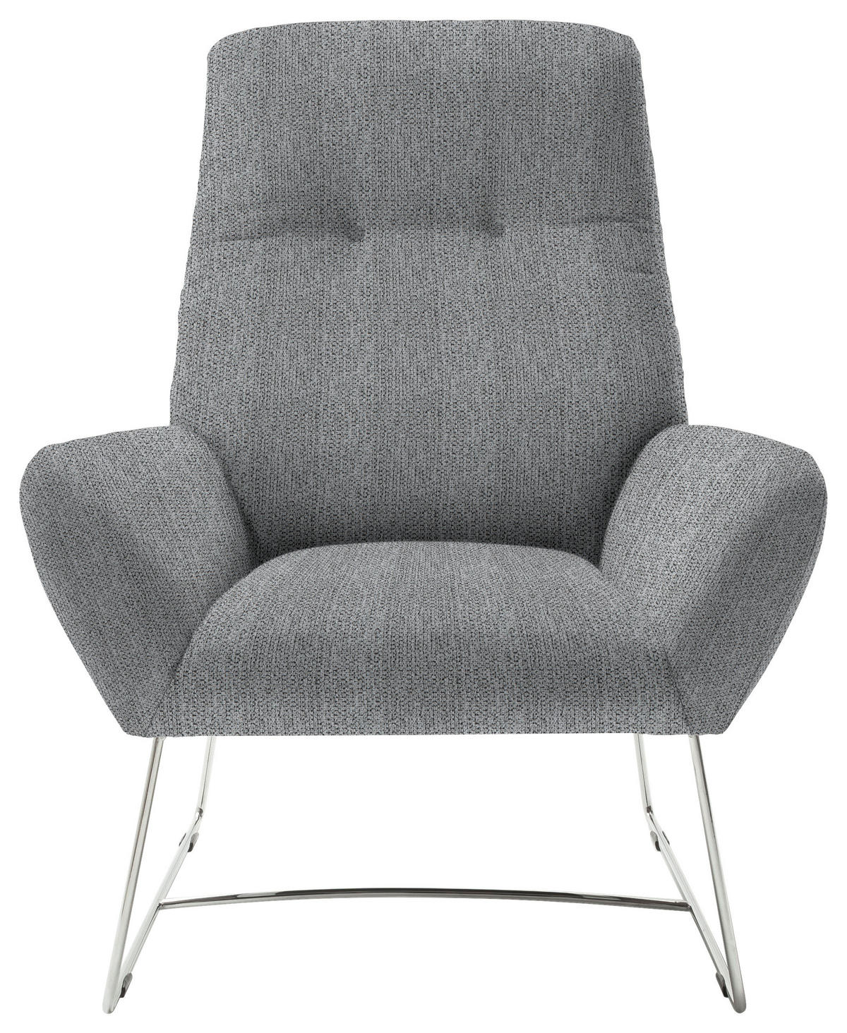 SESSEL in Flachgewebe Grau  - Chromfarben/Grau, Design, Textil/Metall (82/102/81cm) - Pure Home Lifestyle