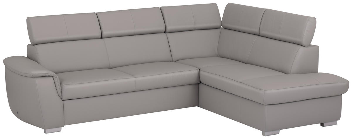 SEDACÍ SOUPRAVA, textil, kůže, platinová - barvy stříbra/platinová, dřevo/textil (262/211cm) - Celina Home