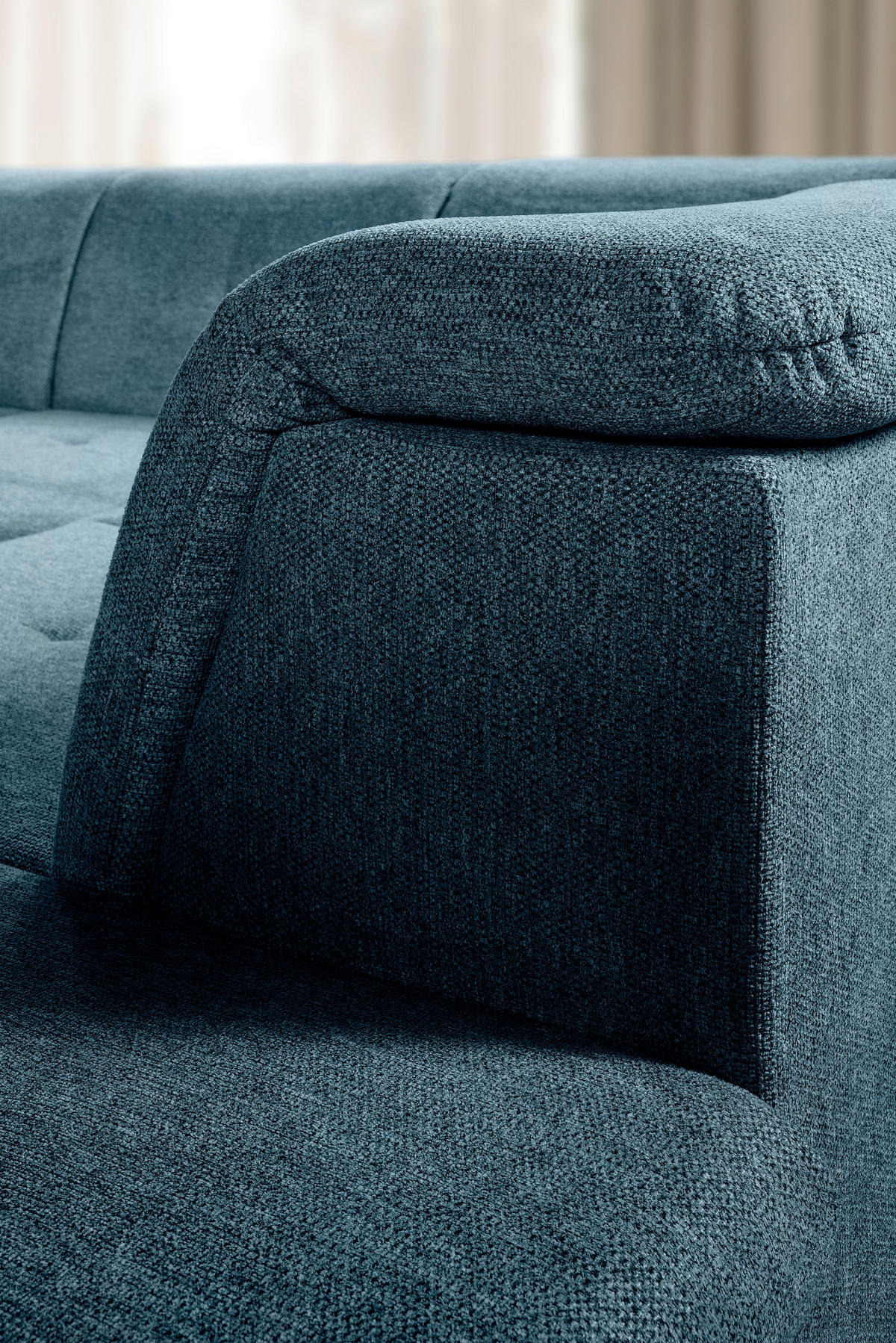 WOHNLANDSCHAFT  in Chenille Dunkelblau  - Dunkelblau/Grau, KONVENTIONELL, Kunststoff/Textil (240/340/188cm) - Carryhome