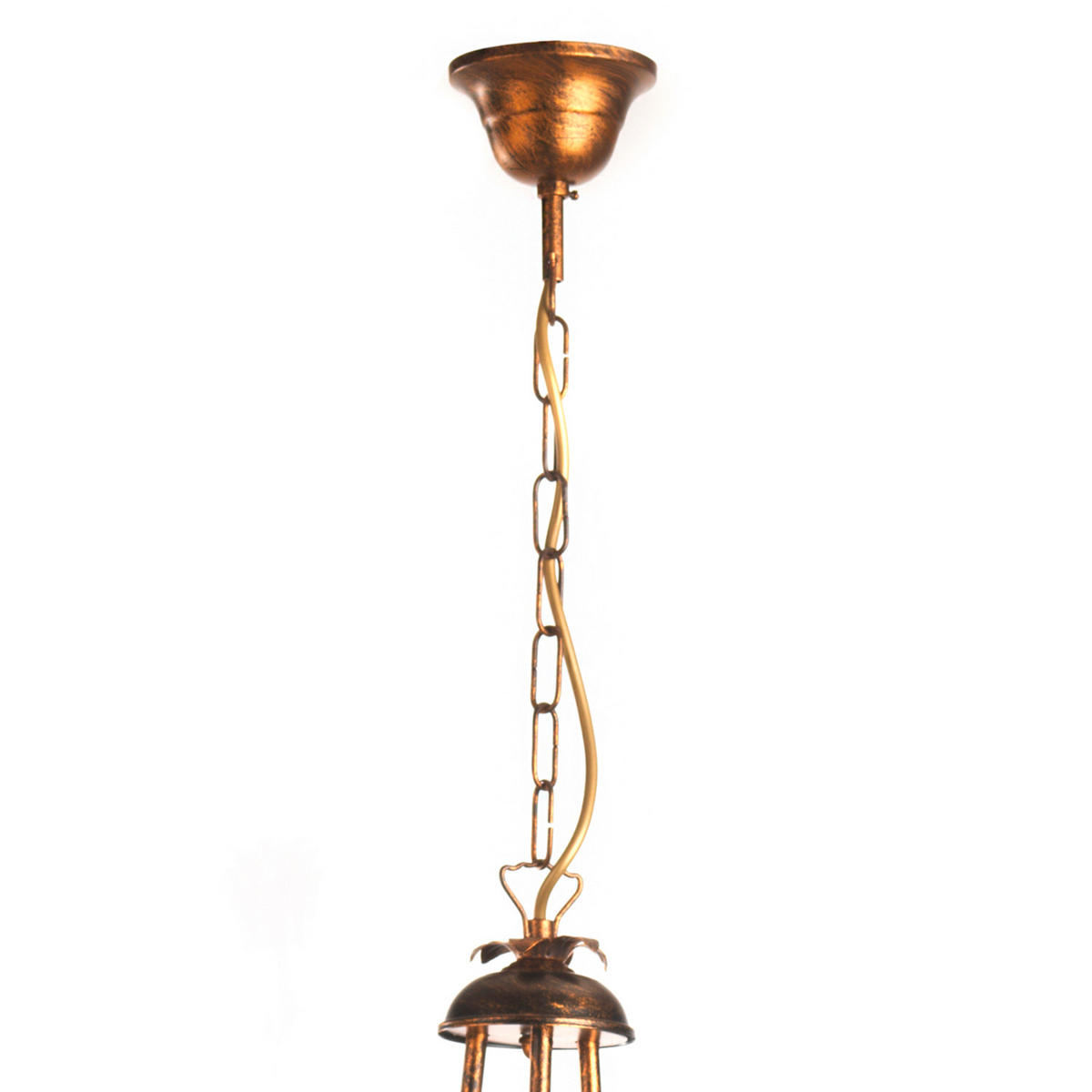 KRONLEUCHTER 73/88 cm   - Bronzefarben, KONVENTIONELL, Glas/Metall (73/88cm)