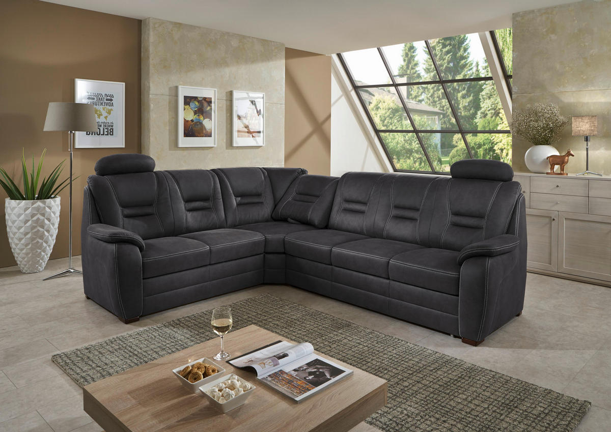 SAROKKANAPÉ textil szürke  - bézs/szürke, Konventionell, textil/fa (234/286cm) - Beldomo Comfort