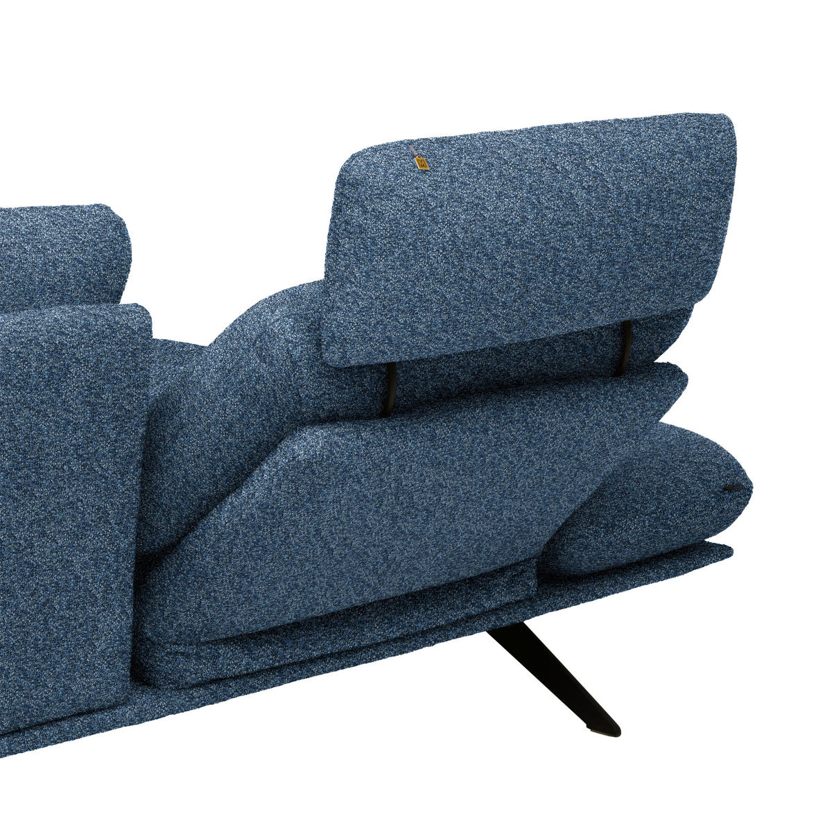 ECKSOFA Flachgewebe Blau  - Blau/Schwarz, Design, Textil/Metall (155/234cm) - Dieter Knoll