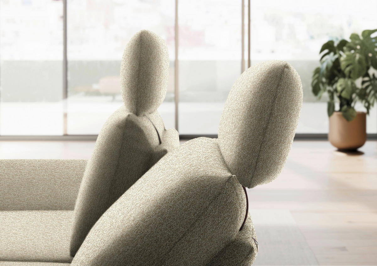 ECKSOFA  in Flachgewebe Beige  155/234 cm  - Beige/Schwarz, Design, Textil/Metall (155/234cm) - Dieter Knoll