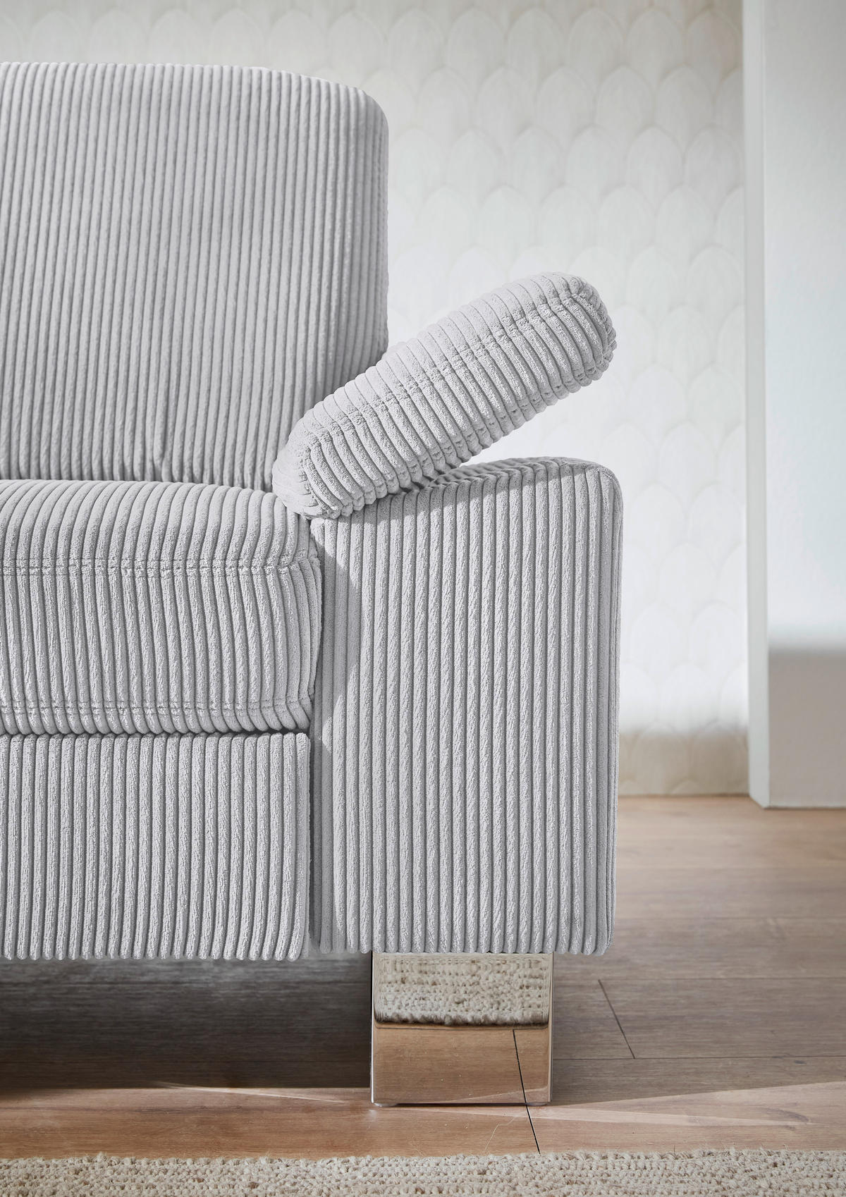 HÖRNSOFFA i manchester ljusgrå  - stålfärgad/ljusgrå, Klassisk, metall/textil (200/248cm) - Beldomo System