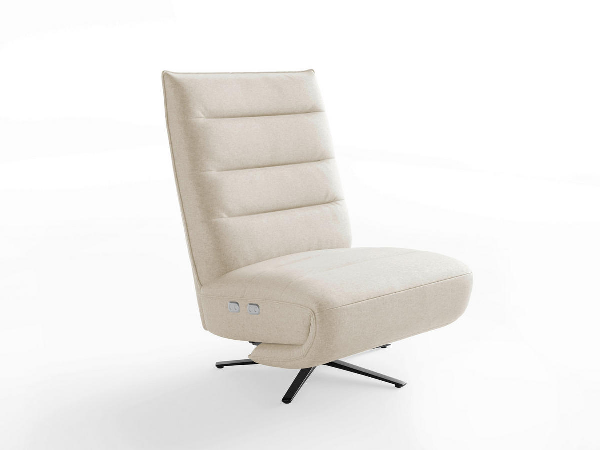 RELAXSESSEL Textil Sandfarben  - Sandfarben/Schwarz, Basics, Textil/Metall (80/109/98cm) - Sit & More