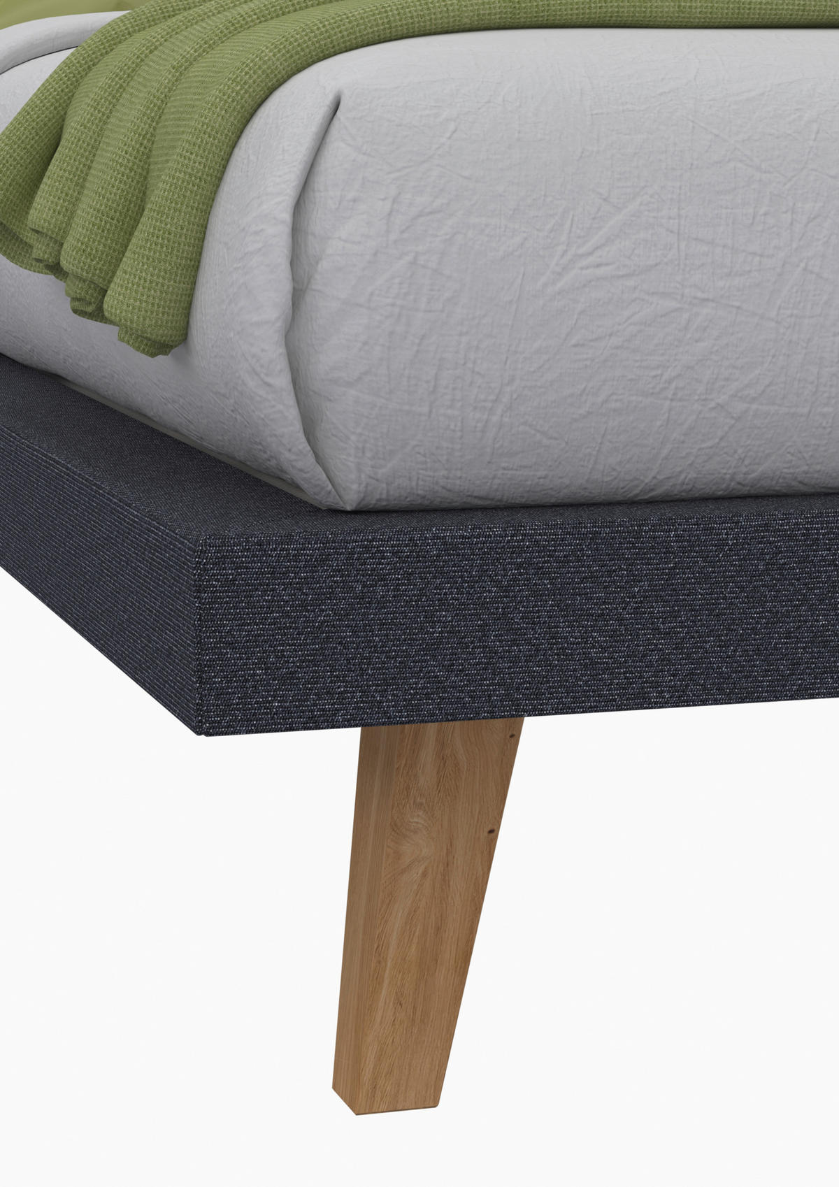 POLSTERBETT Anthrazit, Platinfarben, Wildeiche 140/200 cm  - Platinfarben/Wildeiche, MODERN, Holz/Textil (140/200cm) - Livetastic