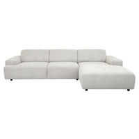 ECKSOFA  Flachgewebe Silberfarben  - Silberfarben/Schwarz, Konventionell, Kunststoff/Textil (294/184cm) - Hom`in