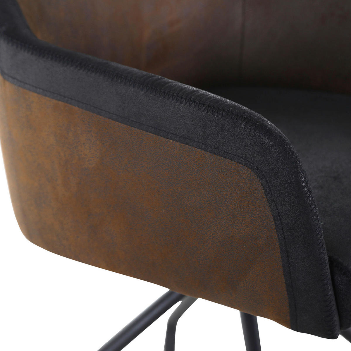 ARMLEHNSTUHL  in Mikrofaser  - Schwarz/Braun, LIFESTYLE, Textil/Metall (58/80/62cm) - Landscape