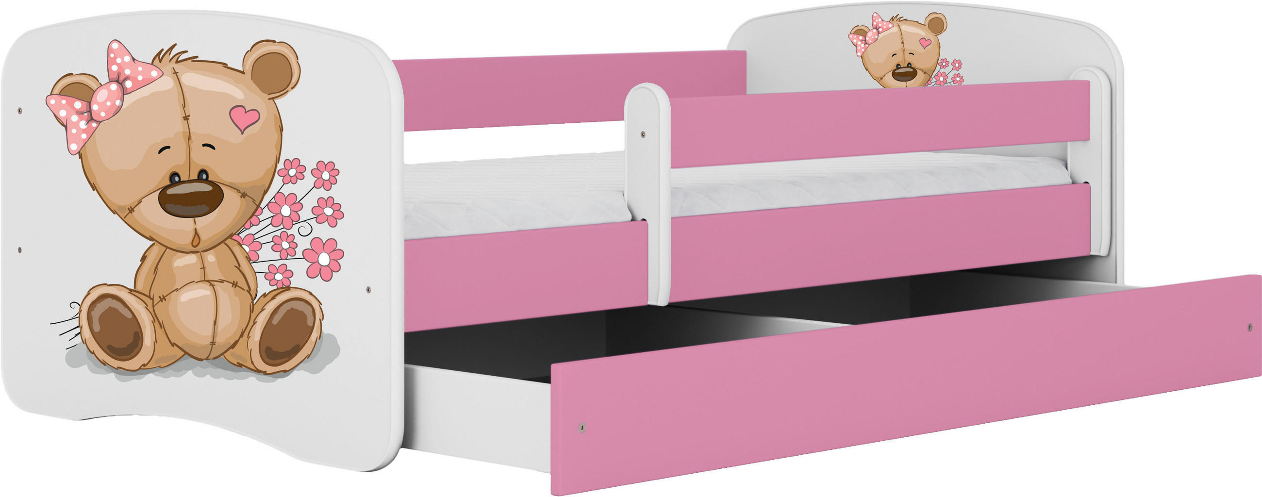 KINDER-/JUNIORBETT 80/160 cm  in Weiß, Pink  - Pink/Birkefarben, MODERN, Holz/Holzwerkstoff (80/160cm) - MID.YOU